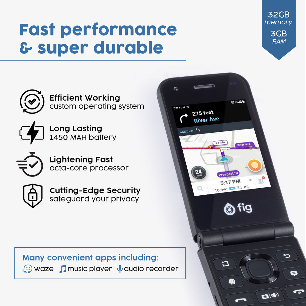 Fig Flip Mini II Kosher 4G Filp Phone - fully unlocked