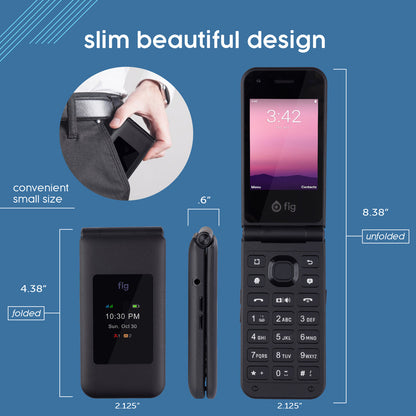 Fig Flip Mini II Kosher 4G Filp Phone - fully unlocked